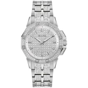 Bulova Dress/Classic Crystal Damenuhr Edelstahl