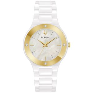 Bulova Modern Damenuhr aus Keramik und Edelstahl