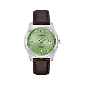 Surveyor 39 mm – Grün mit Lederarmband