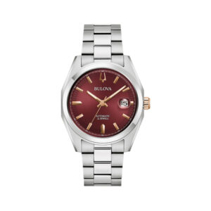 Surveyor 39 mm – Burgunderrot am Armband