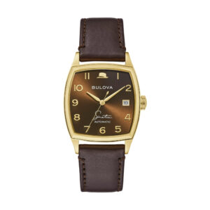 Young at Heart Goldfarben 33,5 mm – Braun mit Lederarmband